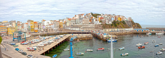 Fototapeta premium view of malpica harbour in Galicia, Spain