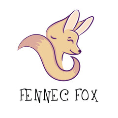 Cute fox fennec icon logo