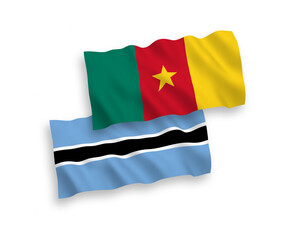 Flags of Cameroon and Botswana on a white background