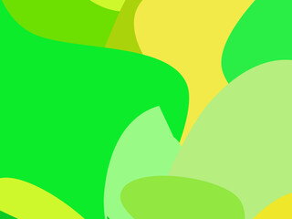 Beautiful of Colorful Art Green and Yellow, Abstract Modern Shape. Image for Background or Wallpaper