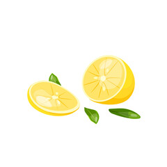 Vector illustration of a sliced lemon. Source of vitamin C.