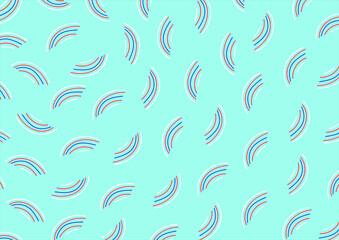 Multicolored stripes on a blue background. Trendy illustrated pattern for corporate identity, stationery, packaging and wallpaper. Minimalistic abstract background.