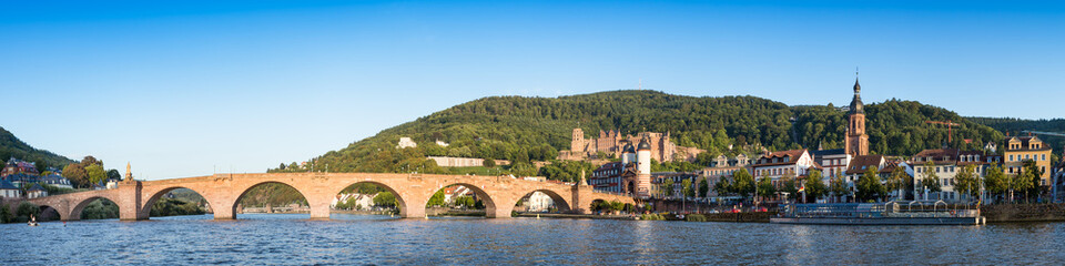 Fototapeta na wymiar Panoramic view of Heidelberg in summer
