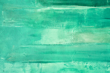 Fototapeta na wymiar Green abstract painting background