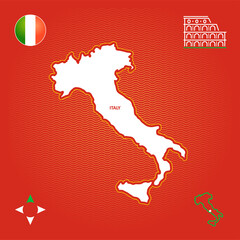 simple outline map of italy