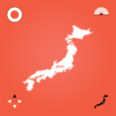 simple outline map of japan