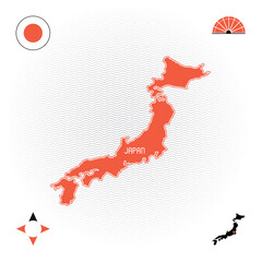 simple outline map of japan