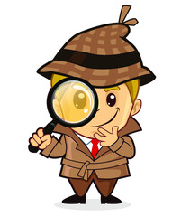 detective kids mascot cartoon in vector