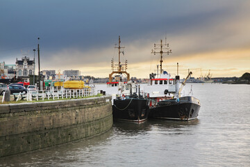 Fototapeta premium Embankment of the river Scheldt in Antwerp. Belgium