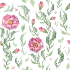 Seamless pattern. Plant ornament. Floral motifs