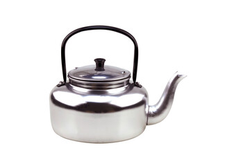 aluminum tea pot kettle isolated on white