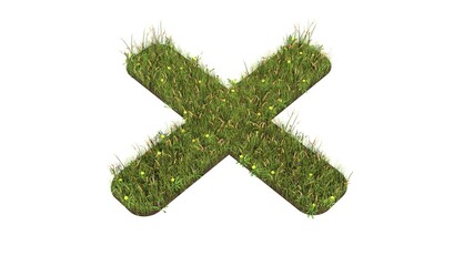 Obraz premium 3d rendered grass field of symbol of times isolated on white background