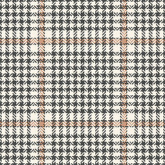 Abstract plaid pattern tweed for textile print. Check pattern glen in grey and beige. Tartan background graphic vector for dress, coat, jacket, other modern spring autumn winter fashion fabric design.