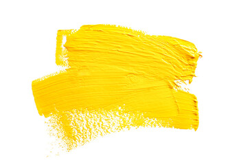 Yellow paint splatter isolated on white background