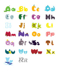 Hilarious beautiful colored English alphabet