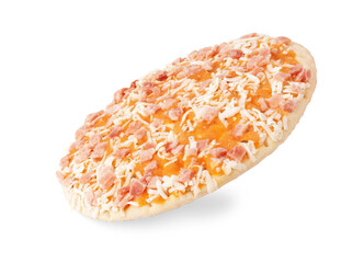 Frozen Pizza on Wood Cutting Board