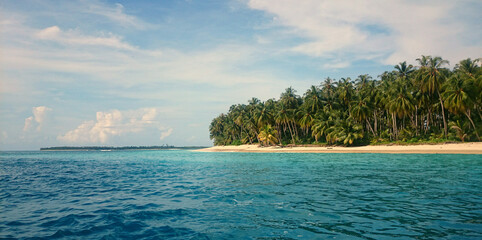 beach with palm trees indonesia © Kamila