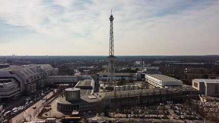 Fototapeta na wymiar Exhibition grounds Berlin with radio tower - urban photography