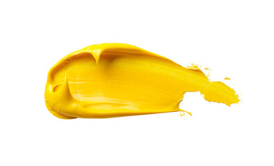 Yellow paint splatter isolated on white background