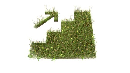 3d rendered grass field of symbol of promotion isolated on white background