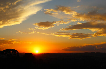 sunset over the field