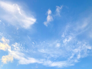 Naklejka na ściany i meble beautiful winter blue sky with clouds