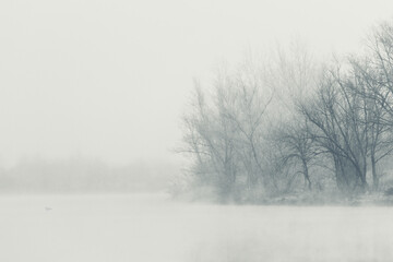 misty morning in the river © zbigniew