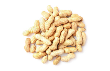 Unpeeled peanuts in nutshell pile