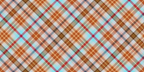warm terracotta colors checkered gingham repeatable diagonal fabric texture with red and cyan stripes for plaid, tablecloths, shirts, tartan, clothes, dresses, bedding, blankets