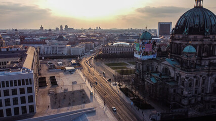 Famous Berlin Cathedral in the city center - aerial view - urban photography