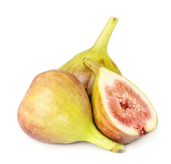 Fresh, light, healthy figs on white background