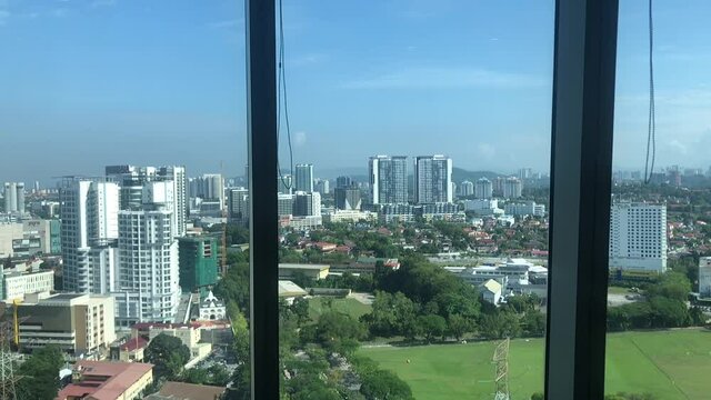 Panoramic view of Petaling Jaya City, Malaysia. Urban landscape