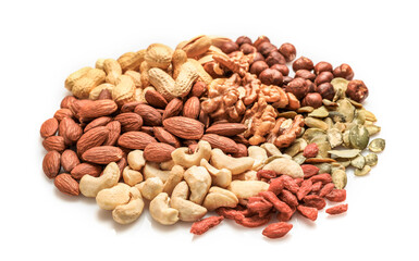 Mix of dry nuts pile