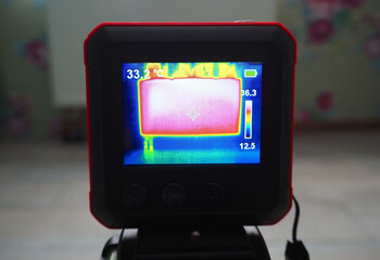Use of a thermal imager to measure the temperature. 