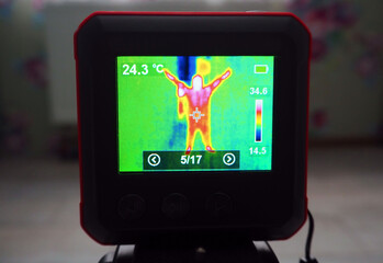 Use of a thermal imager to measure the temperature. 