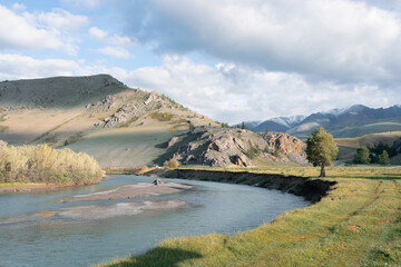 Fototapeta premium landscape with mountains and Chuya river in Altay