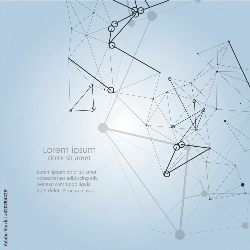 Poster Modern vector with connection modern design. Minimal interior decoration concept. Communication symbol. Decorative line style. Network connection structure. Web design
