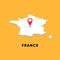  France Isometric map with location icon vector illustration design