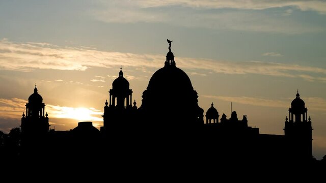 Victoria Memorial Kolkata, Time Lapse at Sunrise, West Bengal, India