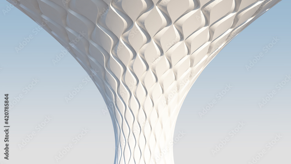 Poster column with parametric pattern