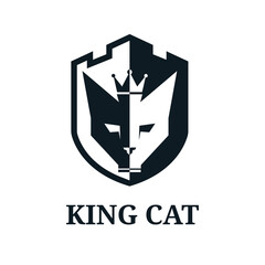 Castle and Cat. King of Cat logo design. Animal logo for company and website
