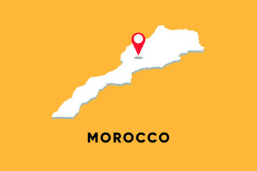 Morocco Isometric map with location icon vector illustration design.