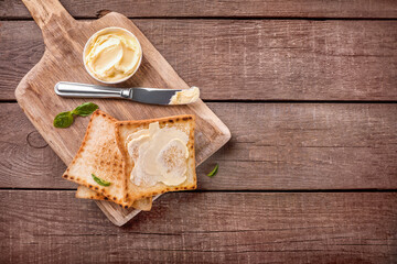 Slices of toast bread with butter