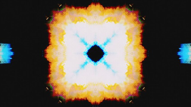 Abstract polychrome overlay. Mirrored colorful mix, computer generated animation. 