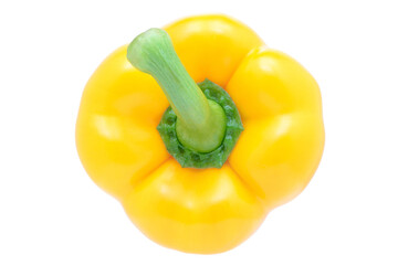 Yellow pepper isolated on white background , Top view
