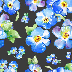 Fototapeta na wymiar Seamless pattern of flowers forget-me-9.jpg, Seamless pattern of flowers forget-me