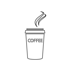 Plastic cup of coffee - vector icon