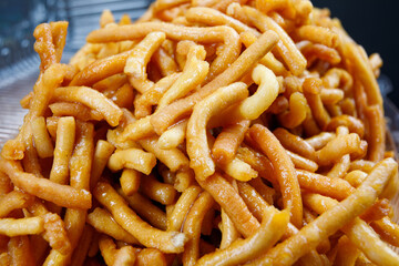 Chak-chak tatar traditional delicious on the desk.