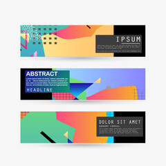 Fototapeta premium Vector horizontal banner template, abstract design