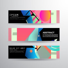 Naklejka premium Vector horizontal banner template, abstract design